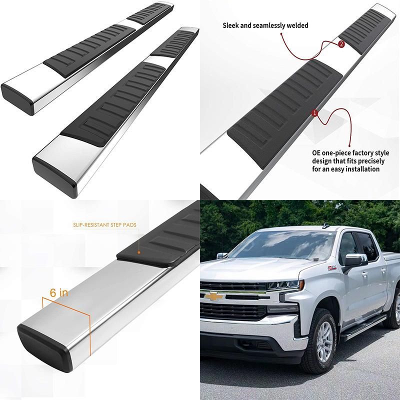 6 Inches Side Step Nerf Bar Running Boards Compatible with Ford F-150 Super Crew Cab 09-14, Aluminum Alloy