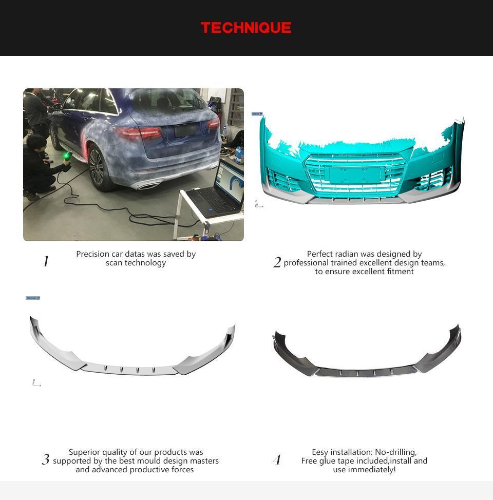Carbon Fiber Front Lip for Audi Tt Quattro Coupe 2-Door 2015-2018