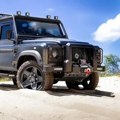 4X4 Accessories Front Bumper with LED Lights for L and Rover Defender 90 110 Bull Bar Accessories Original Type Bumper