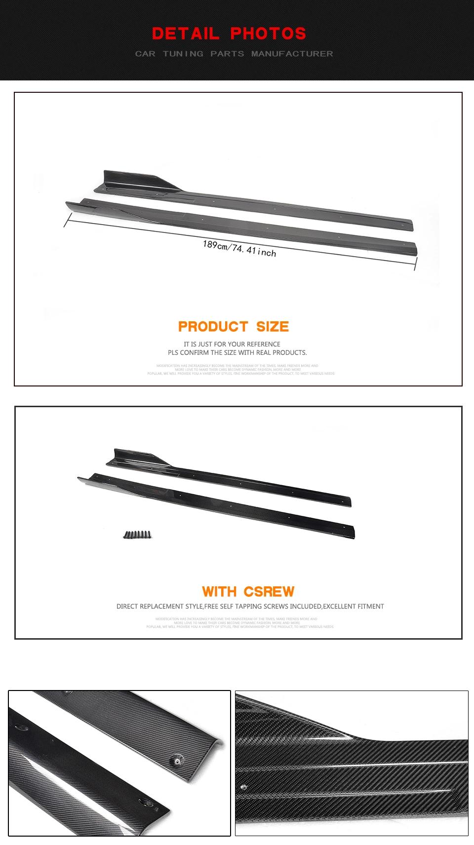 Carbon Fiber Side Skirts for Ferrari 458 Base Coupe 2-Door 2011-2013