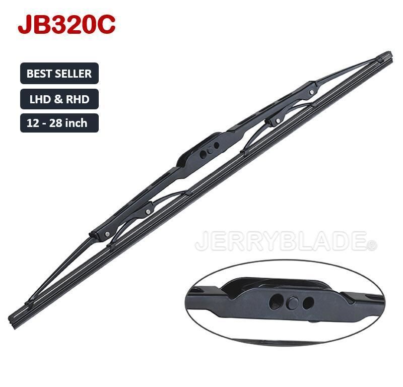 Universal Car Wiper Blades Supplier Metal Frame Wiper Blades Traditional Type Conventional Wiper OEM Natural Rubber Jb320c 12′′-28′′