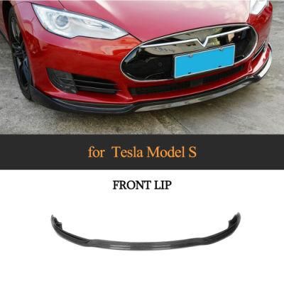 Carbon Fiber Front Bumper Lip Spoiler for Tesla Model S 85 P85 2014 up