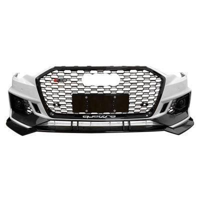 Auto Front Bumper with Grilles for Audi A6l S6 Facelift RS6 Style Grid Grill Body Kits 2019 2020 2021