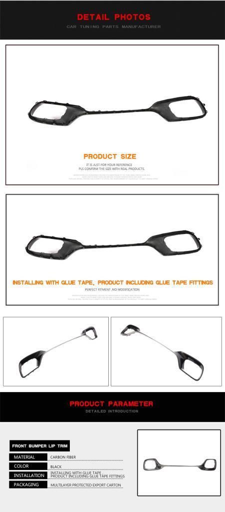 Carbon Fiber Front Bumper Lip Trims Replacement for Benz W222 S63 S65