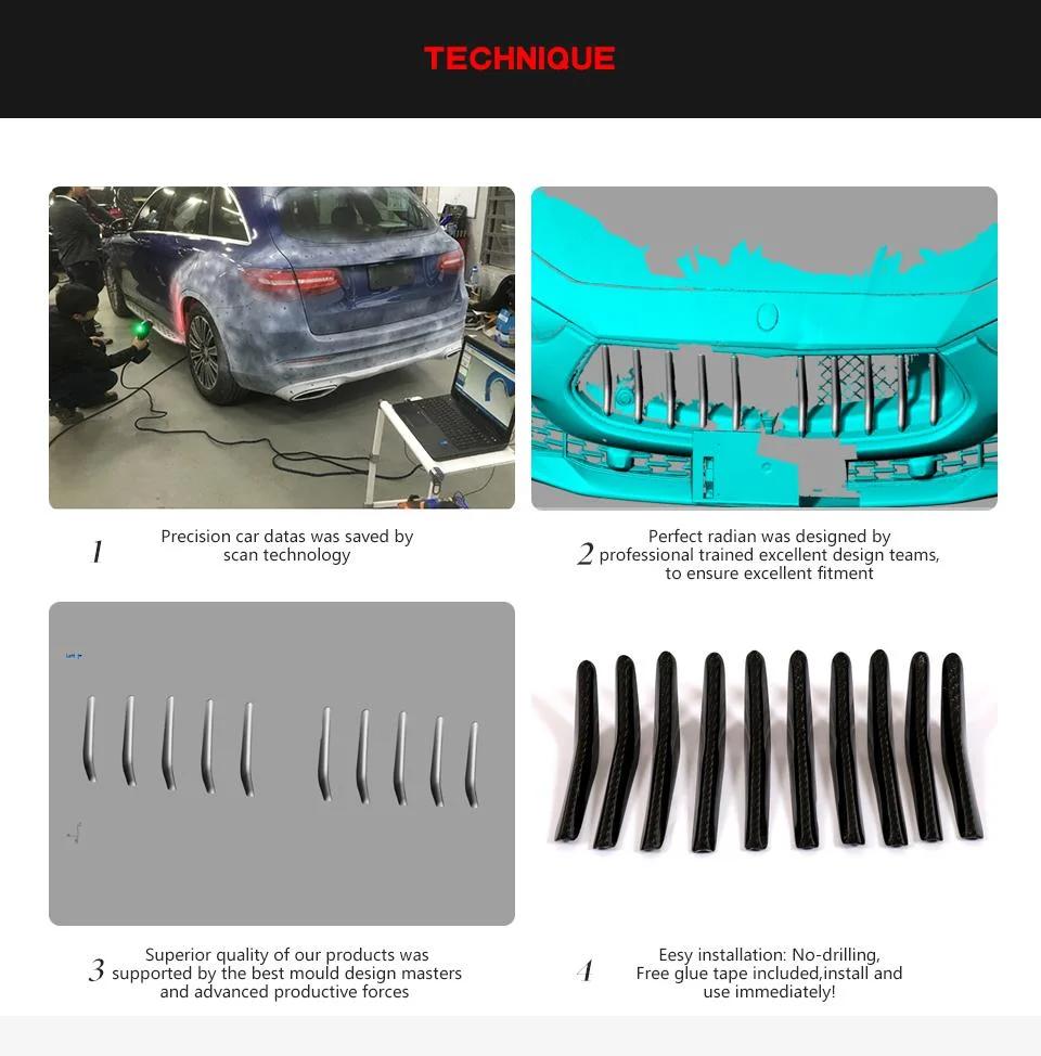 Carbon Fiber Front Grill Trims for Maserati Ghibli Base Sedan 4-Door 2018-2019