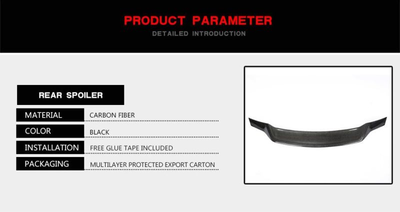 Carbon Fiber Trunk Spoiler for Mazda 6 Atenza Sedan 4-Door 2014-2019
