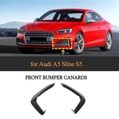 Carbon Fiber Front Bumper Splitter Fins for Audi A5 S5 Sline 2017-2019
