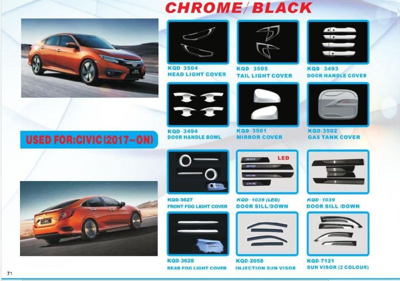 Car Accessories ABS Pickup Door Handle Bowl for Honda Civic 2017