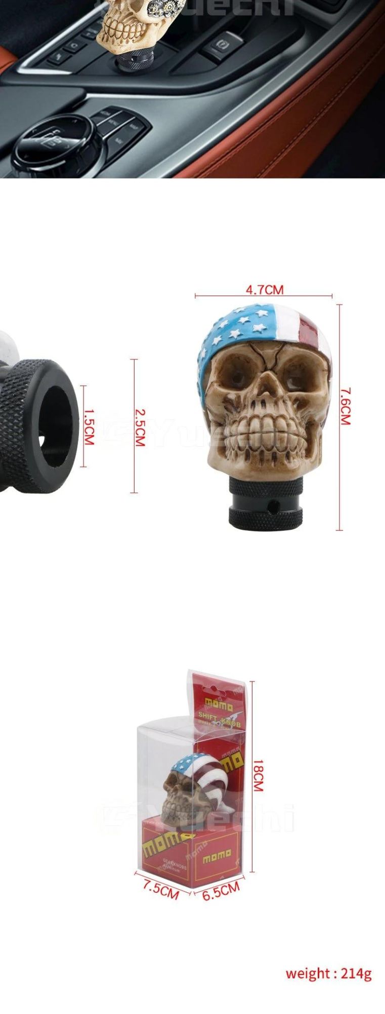 Jdm Racing Skull Lighted Gear Stick Shift Knob Manual Custom