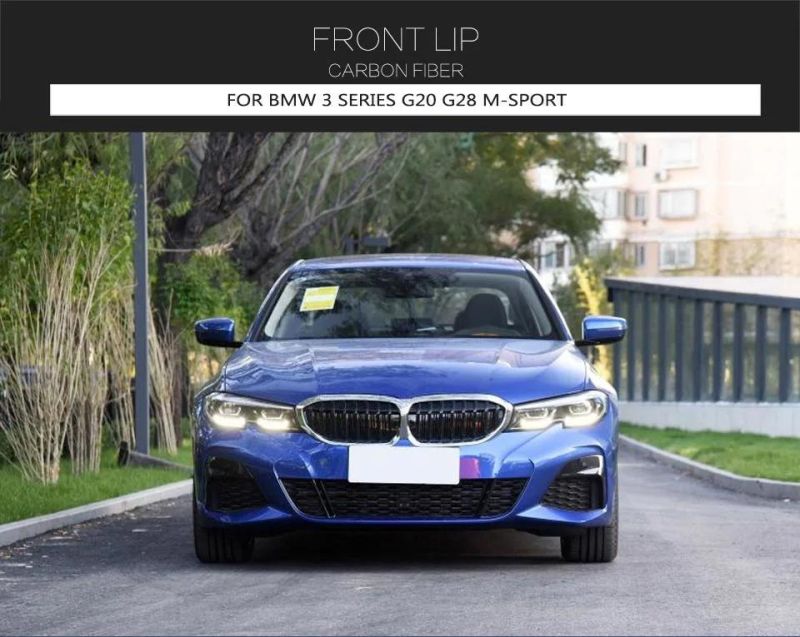 Carbon Fiber Front Bumper Lower Lip Spoiler Chin for BMW 3 Series G20 G28 M-Sport 2020