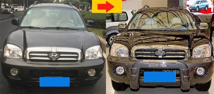 Auto Accessory Bumper Guards for Hyundai Santa Fe 2000 2002 2004 2006 Grille Guard and Rear Guard