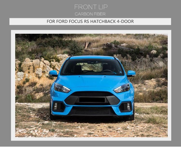 Carbon Fiber Front Lip Spoiler Body Kit for Ford Focus RS Hatchback 16-18