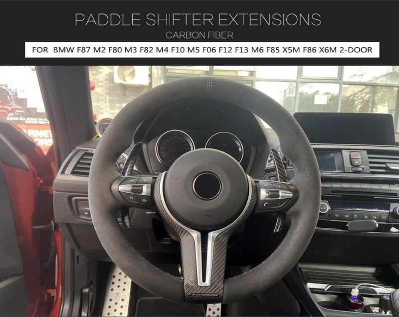 Dry Carbon Fiber M3 M4 Paddle Shifter Extensions Cover Trim for BMW M Model M2 M5 M6 2-Door 2012-2020