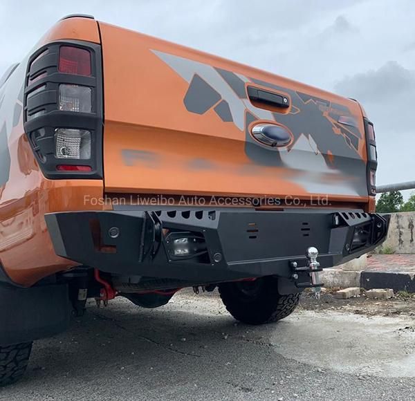Black Steel Sheet Rear Bumper Strong Bullbar for Mitsubishi Triton