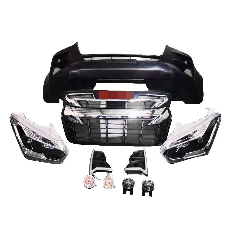 Car Front Rear Bumper Modified Facelift Wide Conversion Body Kit Bodykit for Isuzu D-Max 2012-2015 Change Upgrade to 2020 2021