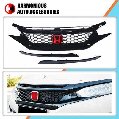 Modified Black Front Grille for Honda New Civic 2016 2018