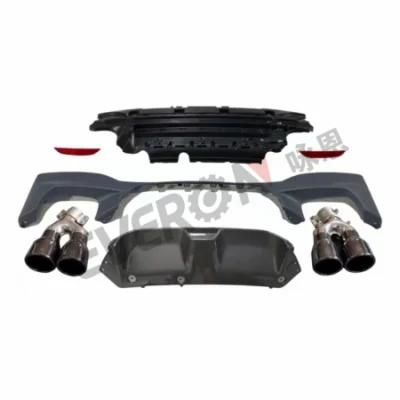 CS Style Rear Diffuser with LED Light Rear Bumper Lip for BMW 5 Series G30 2017+