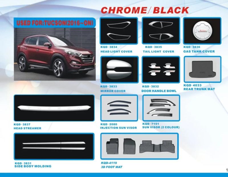 Exterior Accessories Head Light and Tail Light Covers for Tucson
