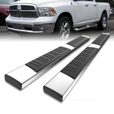 6 Inch Silver Side Steps Running Boards for 09-18 Dodge RAM 1500 Quad Cab