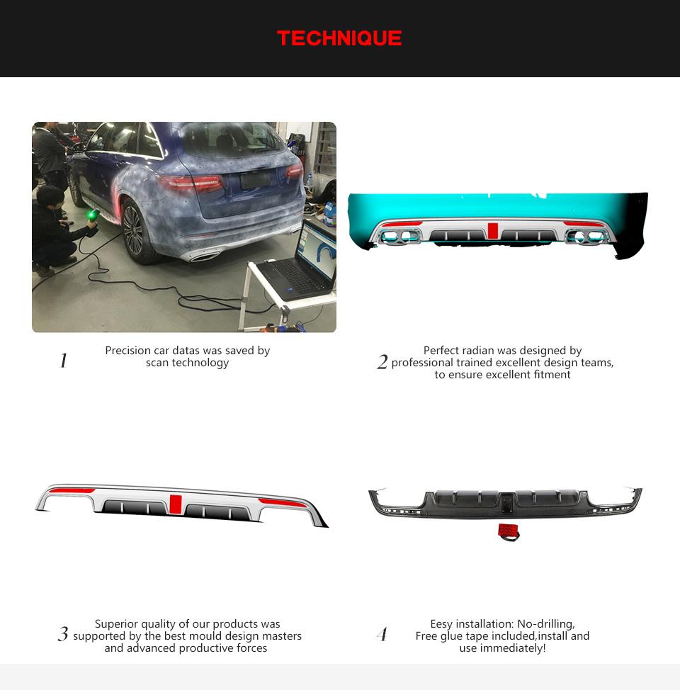 Carbon Fiber W222 S65 Rear Bumper Lip for Mercedes Benz S400 S500 Sport S63 Amg Sedan 14-17