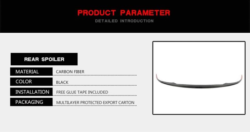 Carbon Fiber Rear Middle Spoiler Wing for Maserati Levante Sport Utility 4-Door 2016 - 2019