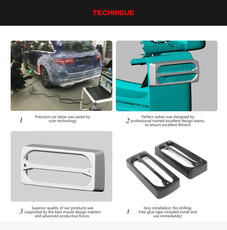 Carbon Fiber Rear Tail Lamp Covers Trims for Benz Mercedes G Class G55 G63 G65 Amg 2004-2018