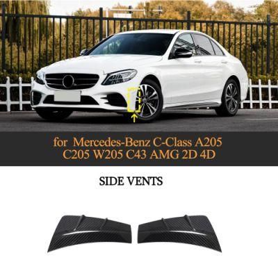 Carbon Fiber Front Bumper Side Air Vent for Mercedes-Benz C-Class A205 C205 W205 C43 Amg 2D 4D 2019-2020
