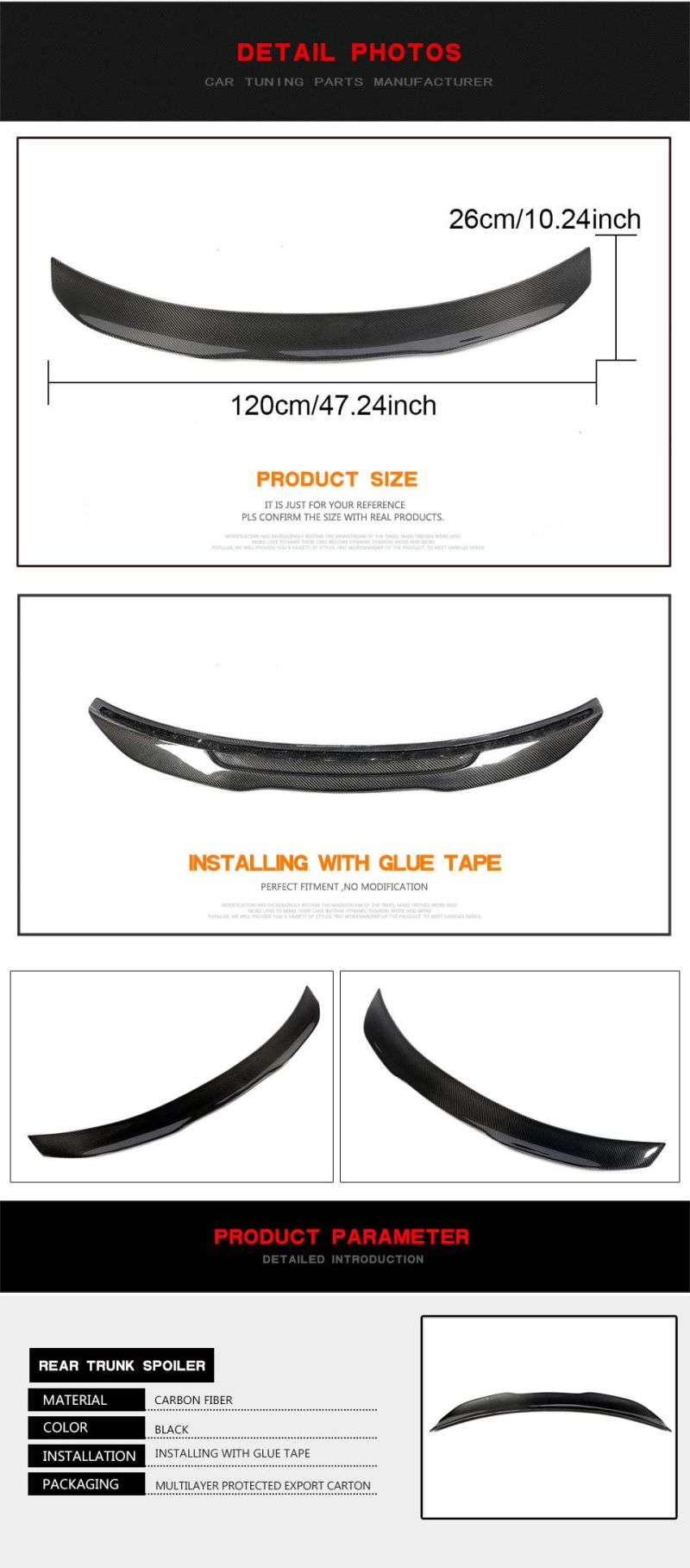 Carbon Fiber Rear Ducktail Spoiler for BMW F82 M4 Coupe 2014-2017