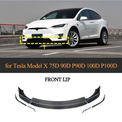 Carbon Fiber Front Lip Spoiler for Tesla Model X 75D 90d P90d 100d P100d 16-18