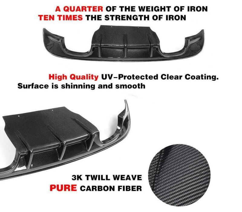 Carbon Fiber Rear Bumper Diffuser Spoiler Lip Kit Fit for Jaguar Xe Sedan 15-17