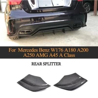 Carbon Fiber Rear Bumper Lip Splitters Canards for Mercedes-Benz a Class W176 A180 A200 A250 A45 Amg 2013 - 2018