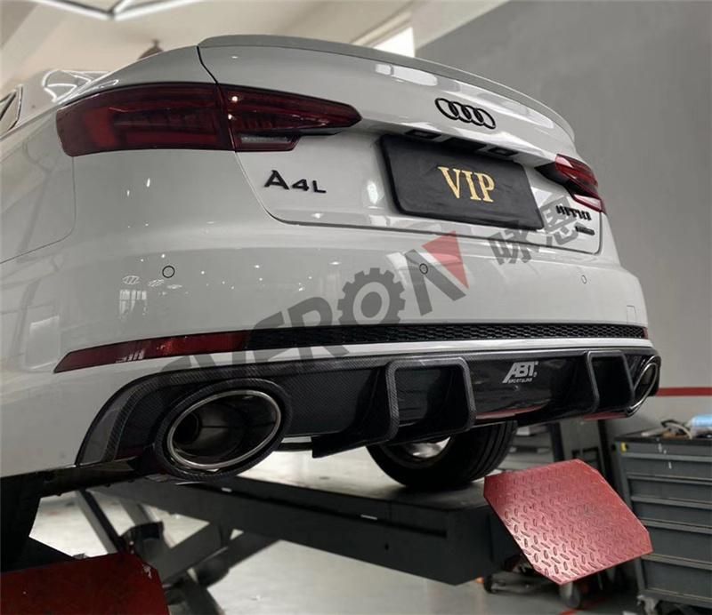 Abt Style RS4 Rear Bumper Diffuser with Tail Pipe for Audi A4 Sline 2017