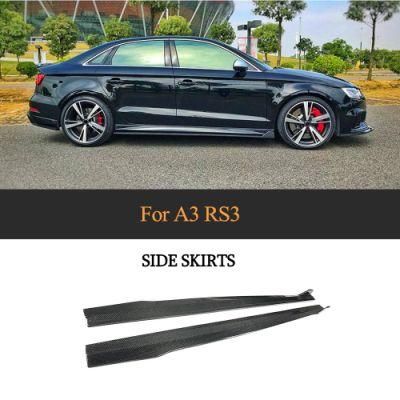 Carbon Fiber RS3 Side Skirts Extension for Audi RS3 8V Sedan 2017-2018 Sedan 4 Door