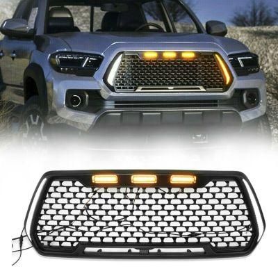 with LED Turn Signal Lights &Day Lights Front Grille Grill for Tacoma 2016-2020