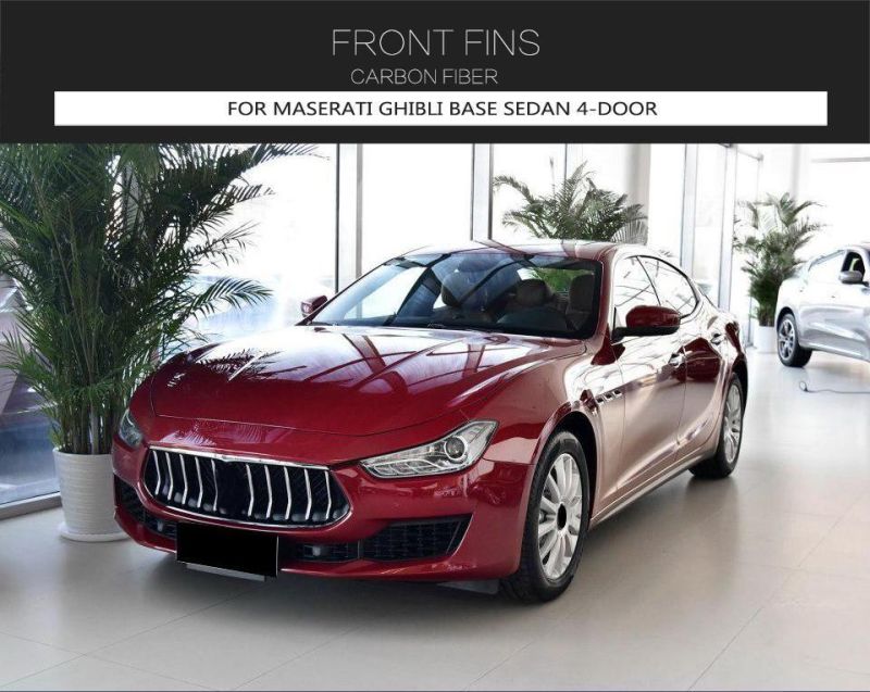 Carbon Fiber Side Trim Fin Splitters for Maserati Ghibli Base Sedan 4-Door 2018