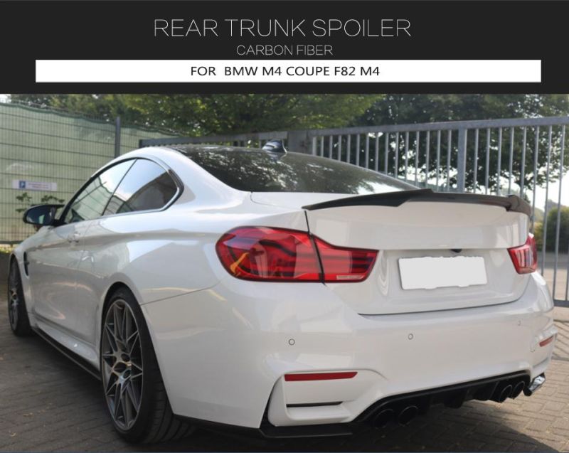 Carbon Fiber F82 M4 Car Rear Wing Spoiler V Style for BMW 4 Series M4 Coupe 2014-2018