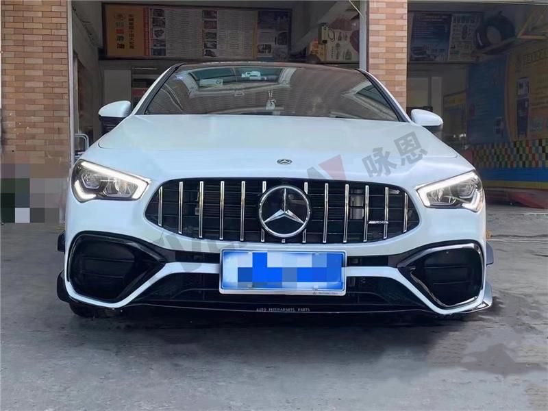 W118 Cla45 Amg Style PP Body Kit Front Bumper Rear Diffuser with Tips for Mercedes-Benz Cla Class 2020-2021