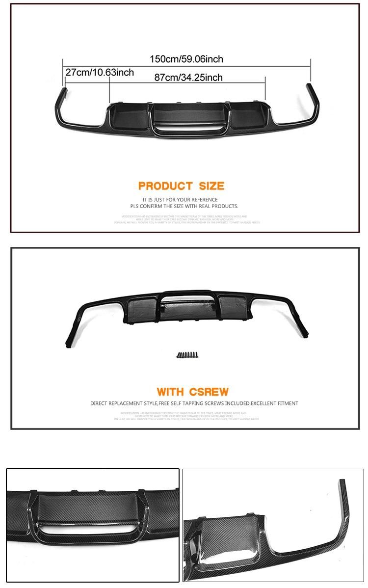 Carbon Fiber W218 Auto Rear Diffuser for Mercede S Ben Z Cls-Class W218 Cls63 Amg 15-17