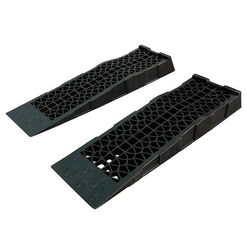 2X Heavy Duty 3t 3000kg Home Low Rise Wide Car Van Workshop Plastic Strong Level Wheel Ramp Set