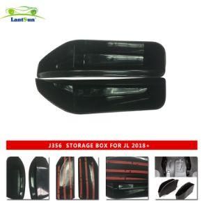 Black Car Storage Box Gear Lever Car Organizer for Jeep Jk (1 pair)