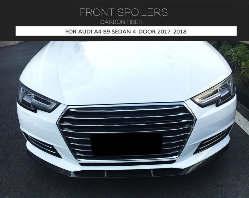 A4 Carbon Fiber Front Lip for Audi A4 B9 Sedan 4-Door 17-18 (FITS: A4)