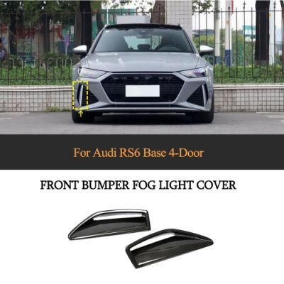 Dry Carbon Fiber Front Bumper Vents Scoop Trims for Audi RS6 Avant Wagon 4-Door 2019-2022