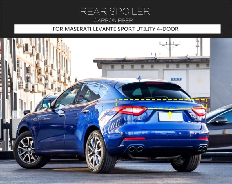 Carbon Fiber Rear Middle Spoiler Wing for Maserati Levante Sport Utility 4-Door 2016 - 2019