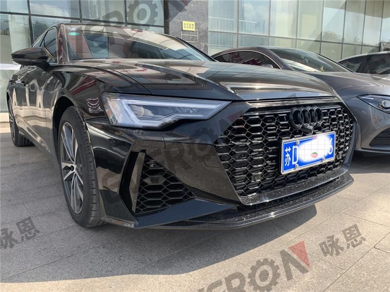RS6 Style Car Body Kit Front Bumper with Honeycomb Grill for Audi A6 C8 2019-2021