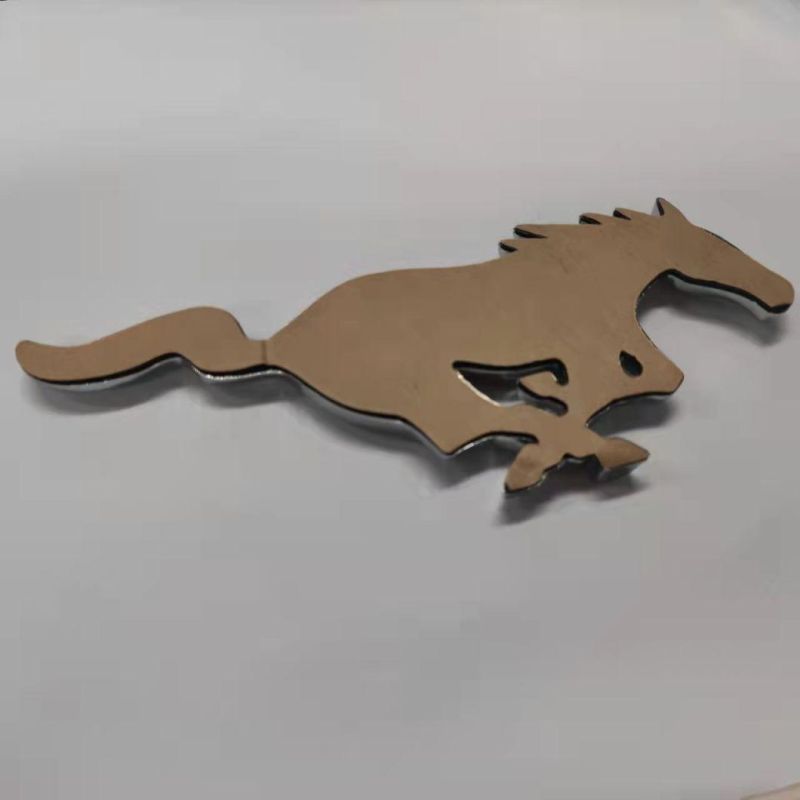ABS Mustang Grill Front Emblem with Pins and Adhesive Tape