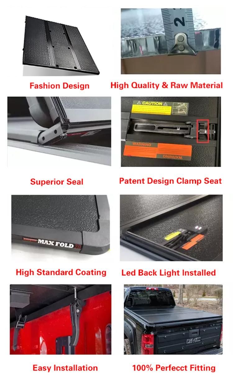 China Factory Promotion Tonneau Cover Folding for Toyota Hilux Vigo Tundra Amarok Ford Ranger T8