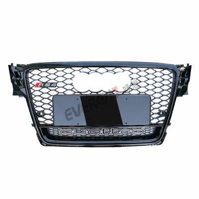 RS4 Style Front Bumper Honeycomb Mesh Grill with Quattro for Audi A4 2008-2012