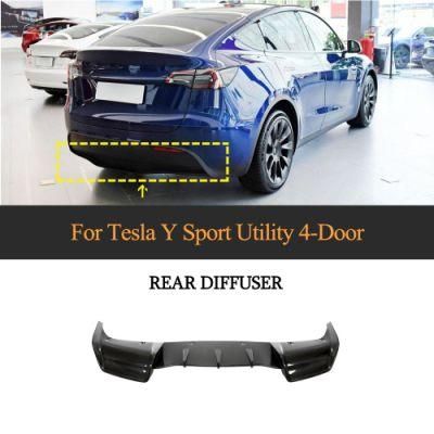 Carbon Fiber Rear Diffuser for Tesla Model Y Sport Utility 4-Door 2019-2021