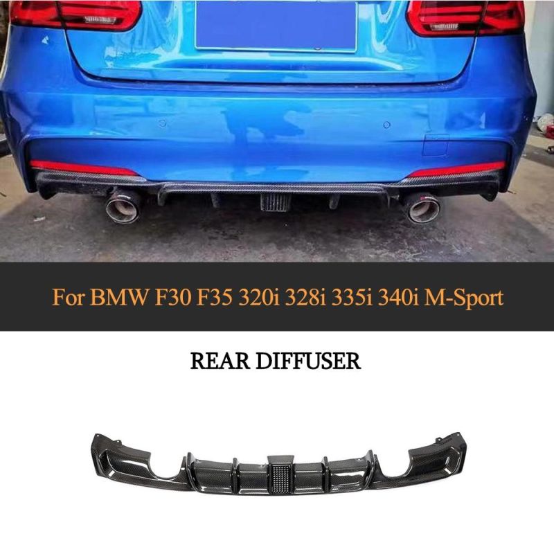 Carbon Fiber Car Rear Diffuser for BMW 3 Series F30 F35 320I 328I 335I 340I M-Sport 2012-2018