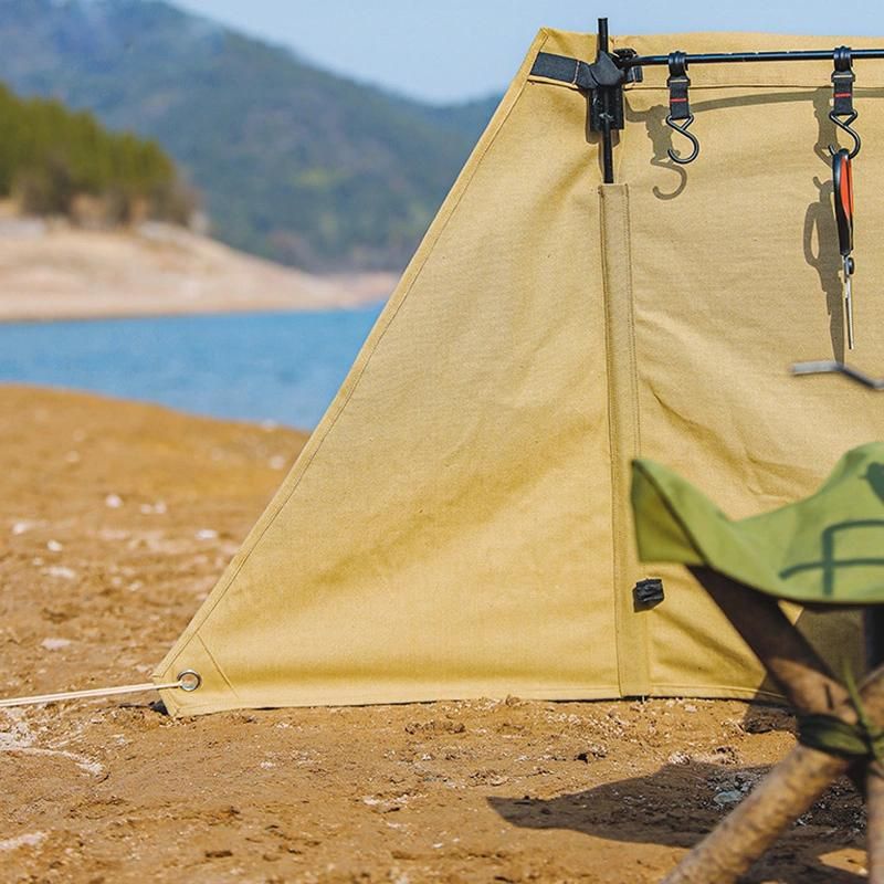 Camping Canvas Iron Multifunctional Folding Triangle Windproof Outdoor Hiking Self-Driving Cooking Windbreak Wyz15469